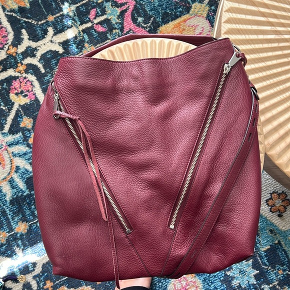 Rebecca Minkoff Handbags - Rebecca Minkoff Moto Hobo Leather Purse Asymmetrical Zippers Berry Purple Bag
